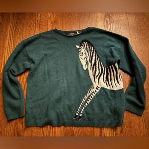 Anthropologie Maeve Cashmere Zebra Sweater